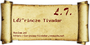 Lőrincze Tivadar névjegykártya