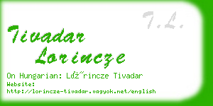 tivadar lorincze business card